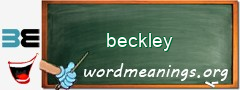 WordMeaning blackboard for beckley